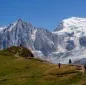 randonneurs, glaciers, montagnes