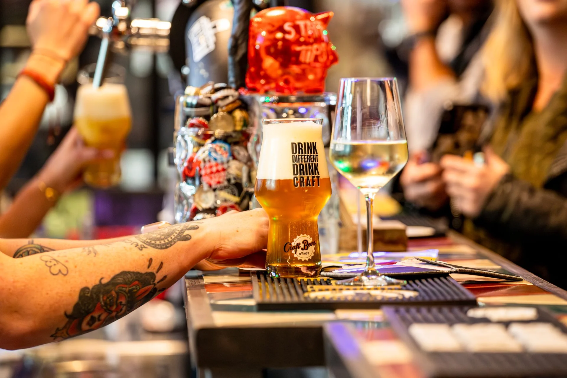 Bière pression servie au V and B de Sallanhces