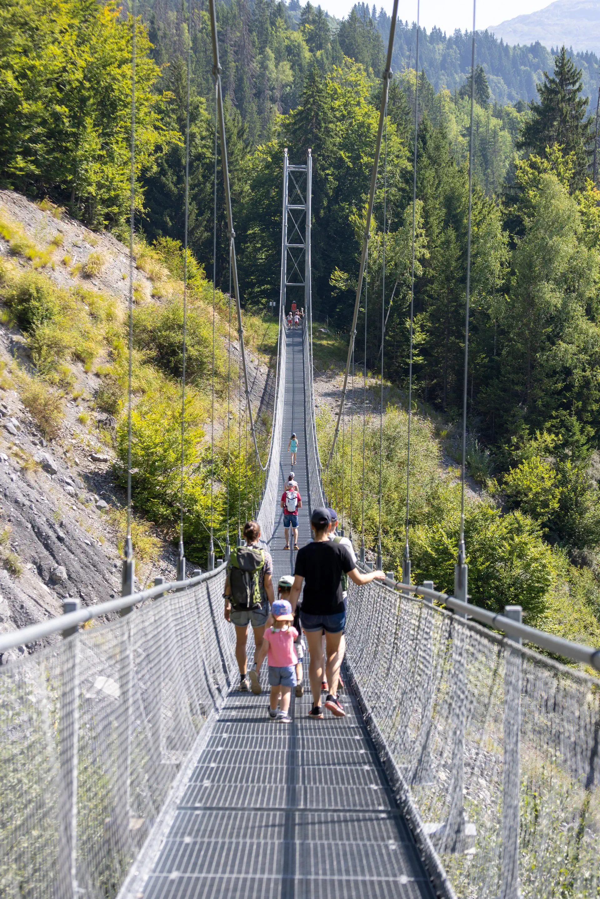 Passerelle himalayenne et lac vert depuis le plateau 100725 15